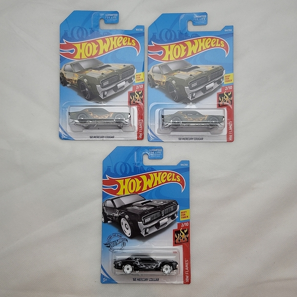 Hot Wheels '68 Mercury Cougar HW FLAMES (Yellow Flames or White Flames) - Picture 1 of 2